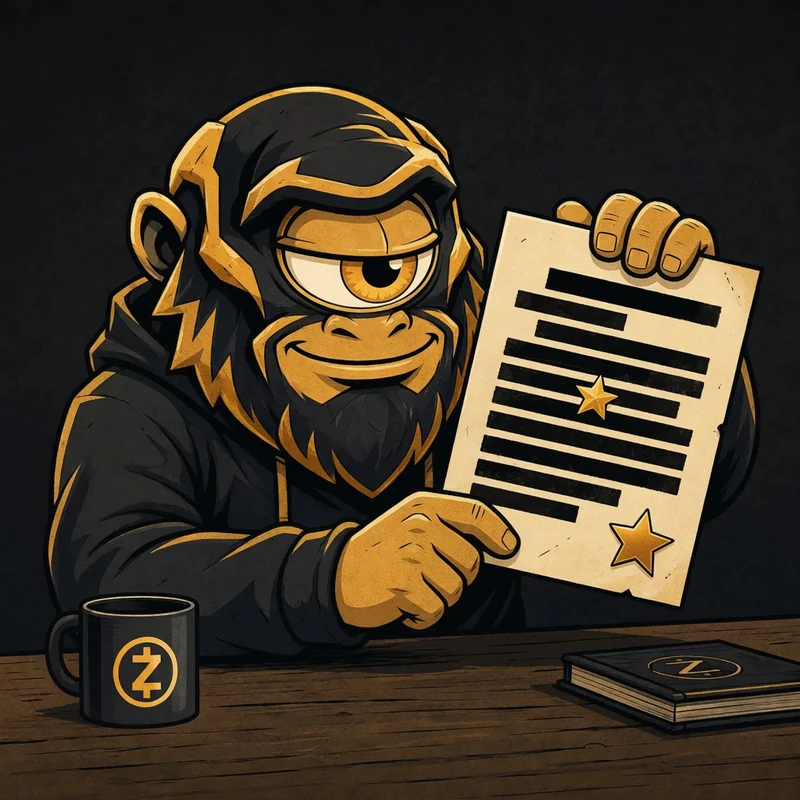 ZYCLOPS holds a diploma covered in redaction bars and gold star stickers.
